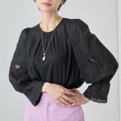 ANAYI アナイ ラミーコットンローン袖刺繍ブラウス - メルカリ