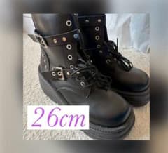 新品 ユニセックス y2k パンク系 スタッズ付き厚底エンジニアブーツ