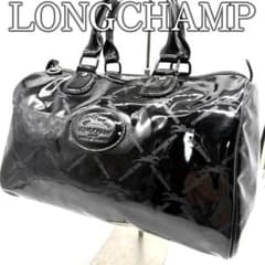 ロンシャン LONGCHAMP エナメル パテント ミニボストン 光沢 Y2K 