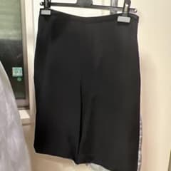 フィリップリム変わり巻きスカート風ハーフパンツ　黒/ストライプのサムネイル