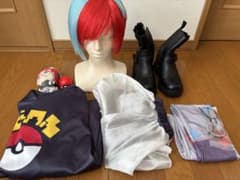 【コスプレ衣装一式】ポケモンSV ボタン/ウィッグ、靴付きのサムネイル