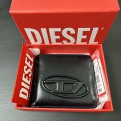 DIESEL 二つ折り財布 ブラック レザー ロゴのサムネイル
