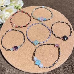 ハンドメイド ビーズブレスレット 5本セットのサムネイル
