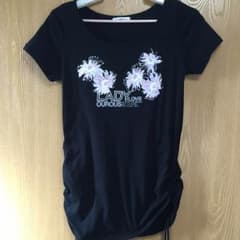 ロングＴシャツ 黒 レディース Lサイズのサムネイル