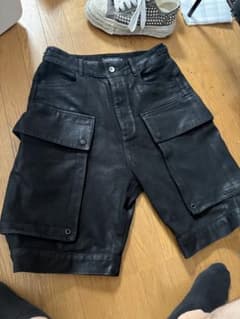 NO MASS PROD WAXED DENIM BAGGY SHORTSのサムネイル