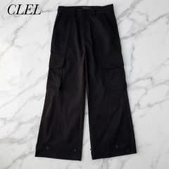 CLEL ミリタリー フレア カーゴパンツ ブラック