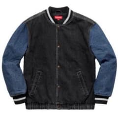 Supreme Denim Varsity Jacket black Mのサムネイル