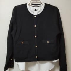 サマーカーディガン ブラック M 金ボタン BLUE EASTのサムネイル