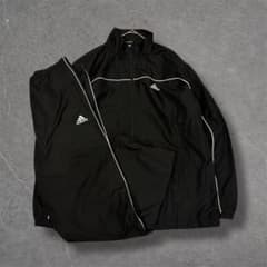 00s adidas テック系 ナイロン セットアップ 黒シルバー y2k XL - メルカリ
