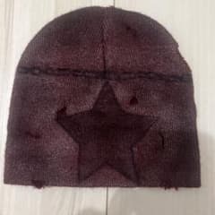 ハンドメイド　ビーニー swag スターデザイン ダメージ加工 ビーニー ハンドメイド ストリート