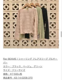 Ray beams シャーリング フレアスリーブ プルオーバーのサムネイル