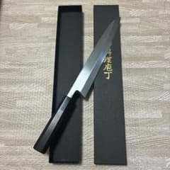 柳出刃包丁 青二鋼 240mm 黒檀柄 紋鍛錬 - メルカリ