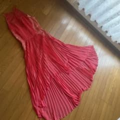 ピンク プリーツロングドレスのサムネイル
