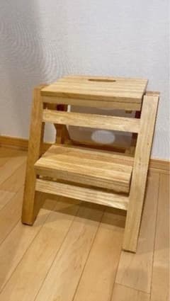 弘益 折り畳みステップチェア2段 ナチュラル FST-46 木製 踏み台のサムネイル