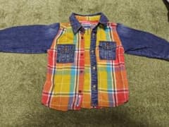 チェック柄デニムシャツ 90のサムネイル