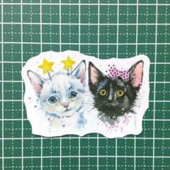 방수 스티커 고양이 흰 고양이 검은 고양이 파티 할로윈 씰 [아 46]