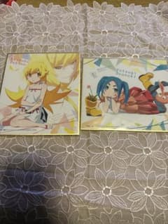 物語シリーズ ミニ色紙 2枚セット 忍野忍 小野ノ木余接のサムネイル