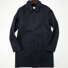 DUNKELD マッキントッシュ ゴム引き ステンカラーコート ネイビー 36