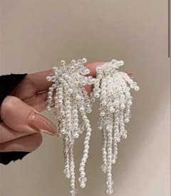 【1280】大きめパールビーズとタッセルのピアス パール ビーズ タッセル ピアス 結婚式 ブライダル かわいい お洒落