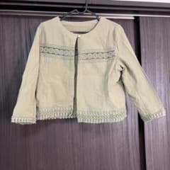 ノーカラージャケット カーキレースデザインのサムネイル
