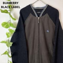 極美品 バーバリー ジップアップ ブルゾン リブニット切替 ホースロゴ 3 L 極美品 バーバリー ジップアップ ブルゾン リブニット切替 ホースロゴ