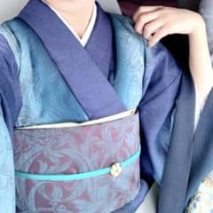 本日限定半額！希少 京友禅 紬 反物 黒縦ぼかし 現代の名工 薗部正典