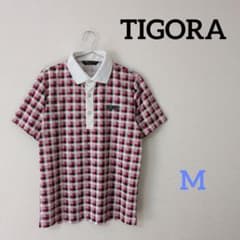 TIGORA Men's Golf Wear Short-Sleeve Polo Shirt Red M