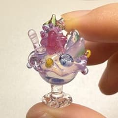 ガラス細工 ミニチュア 置物 ペンダントトップ ハンドメイドパーツ大