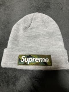 Supreme New Era カモ ボックスロゴ ビーニー グレー - メルカリ