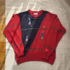 CHEMISEラコステ 仏製 ゴルフ刺繍 クレイジーニット 90s CHEMISEラコステ 仏製 ゴルフ刺繍 クレイジーニット 90s - メルカリ