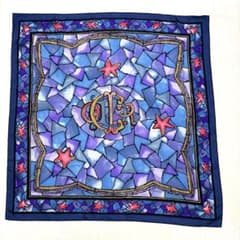 【希少/美品】 クリスチャン ディオール スカーフ ステンドグラス柄 星 ロゴ 希少/美品】 クリスチャン ディオール スカーフ ステンドグラス柄 星