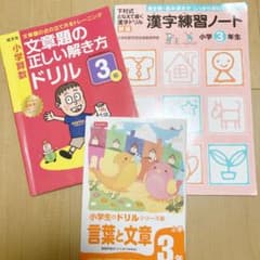 はなぽん様　文章題の正しい解き方ドリル 3年　漢字練習ノート　言葉と文章のサムネイル
