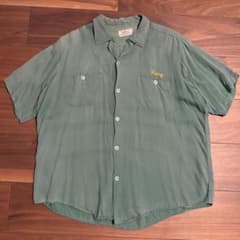 50s 60s ボウリングシャツ 緑 レーヨン - メルカリ