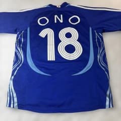 8SM1 小野伸二　日本代表　ゲームシャツ　Tシャツ　18番　青　サッカー　古着 adidas 日本代表ユニフォーム 2006W杯 No18 ONO 小野伸二 - メルカリ