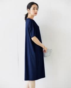 【新品】UVスラブ・フロントタックワンピース／普通丈95㎝　ネイビーのサムネイル