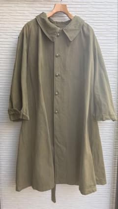 40s 50s フランス軍 モーターサイクルコート サイズ6 コットン リネン