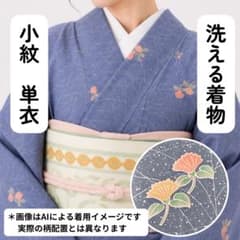売切値下げ】607mkf6△洗える着物！単衣 小紋 裄長め 花 霰△美品