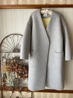 ☆Mimi様専用☆ebure エブールノーカラーボンディングコート☆ネイビー