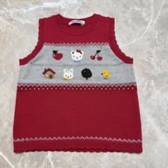familiar刺繍ニットベスト 100cmのサムネイル
