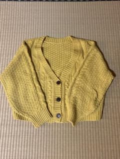 イエロー ケーブルニット カーディガンのサムネイル