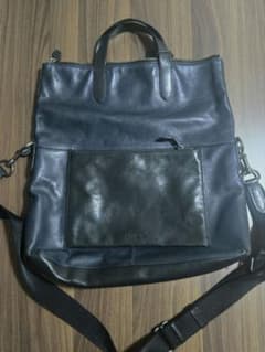 COACH コーチ フォルドオーバー トートバッグ ショルダーバッグ ネイビーのサムネイル