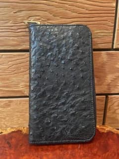 新品　未使用オーストリッチブラック 長財布のサムネイル