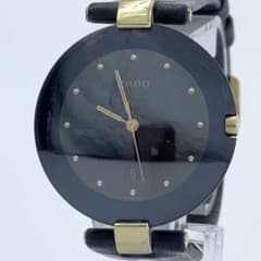 RADO 129.4075.4N クォーツ クポール 腕時計 ゴールド 黒文字盤 - メルカリ