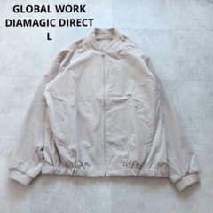 GLOBAL WORK ブルゾン ジャンバー ベージュ L 耐久 撥水 薄手