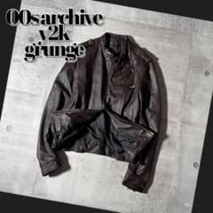 y2k grunge leather jacket 00s archive - メルカリ