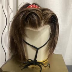 大衆演劇かつら（鉢割れポニーテール）茶髪に金メッシュ - メルカリ