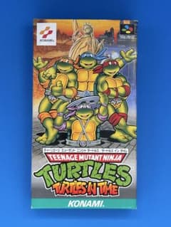 Super Famicom Teenage Mutant Ninja Turtles in Time (Box, Instruction Manual, Postcard Included)