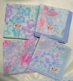 中古 花柄 ハンカチ 4枚セット まとめ売り