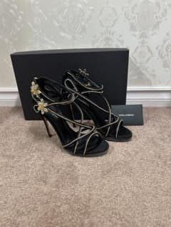 DOLCE&GABBANA ビジュー装飾 サテン ハイヒール パンプス