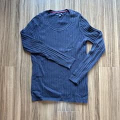 TOMMY HILFIGER ケーブルニット セーター ネイビー Mのサムネイル